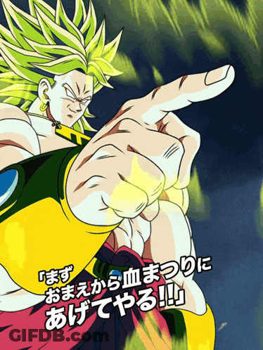 A Cartoon Of A Man With Long Green Hair Pointing GIF