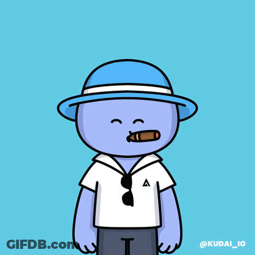 A Cartoon Of A Man With Money Coming Out Of His Mouth With The Hashtag Kudai_io At The Bottom GIF