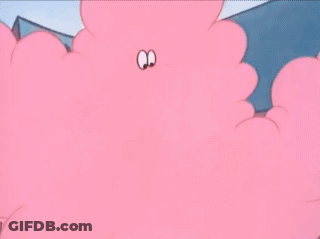 A Cartoon Of A Man With Pink Hair And A Brown Hat GIF