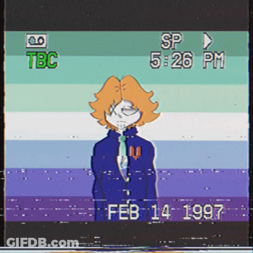 A Cartoon Of A Man With The Date February 14 1997 On The Bottom Right GIF