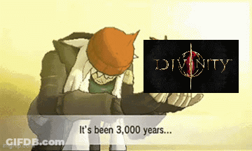 A Cartoon Of A Man With The Word Divinity On It GIF