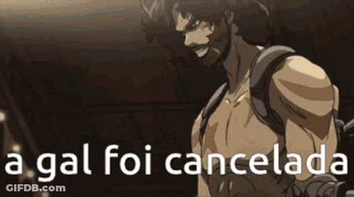A Cartoon Of A Man With The Words " A Gal Foi Cancelada " Behind Him GIF