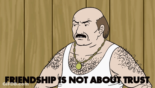 Cartoon Man With Friendship Nunchucks GIF