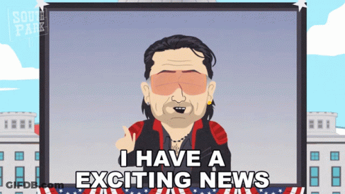 A Cartoon Of A Man With The Words I Have A Exciting News GIF