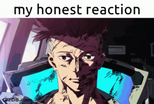 A Cartoon Of A Man With The Words " My Honest Reaction " Above Him GIF