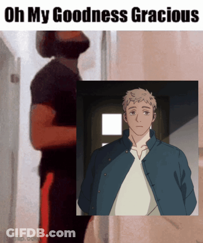 A Cartoon Of A Man With The Words Oh My Goodness Gracious GIF