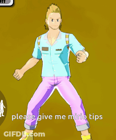 A Cartoon Of A Man With The Words Please Give Me Mirio Tips Behind Him GIF