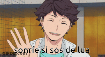 A Cartoon Of A Man With The Words Sonrie Si Sos De Lua GIF