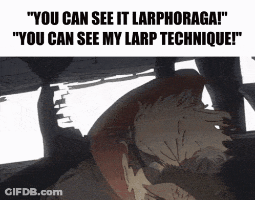A Cartoon Of A Man With The Words " You Can See It Larphoraga " GIF