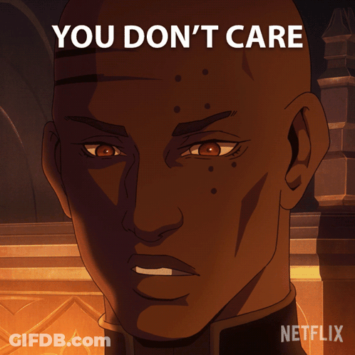 Cartoon Man Saying You Don't Care GIF