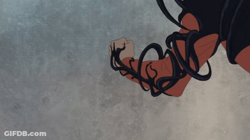 A Cartoon Of A Man With Venom Coming Out Of His Head GIF