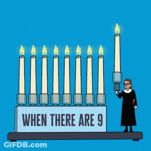 A Cartoon Of A Menorah With A Sign That Says When There Are 9 GIF