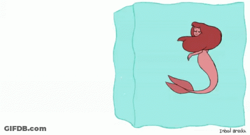 A Cartoon Of A Mermaid With The Name Inbal At The Bottom Right GIF