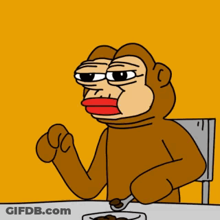 A Cartoon Of A Monkey Eating Cereal With A Spoon In It GIF