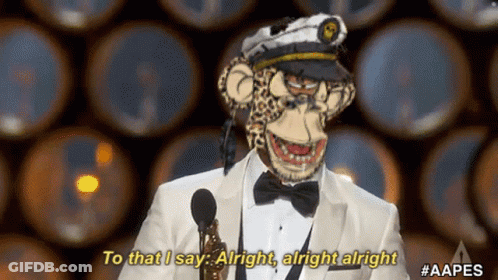 A Cartoon Of A Monkey In A Captain 'S Hat Saying To That I Say Alright Alright Alright GIF