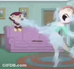 A Cartoon Of A Monkey Kicking Another Monkey In The Face GIF