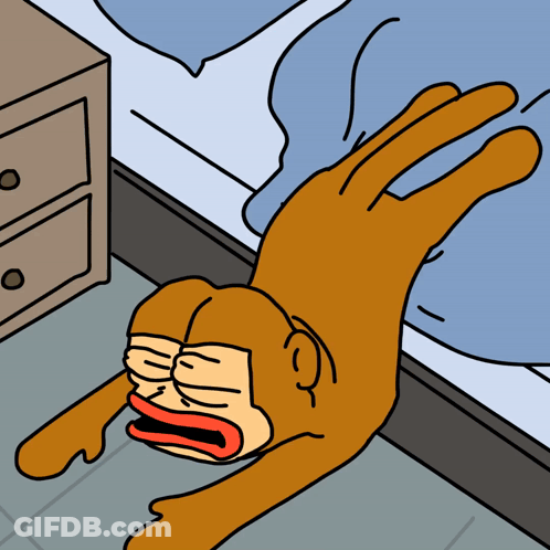 A Cartoon Of A Monkey Laying Upside Down On The Floor GIF