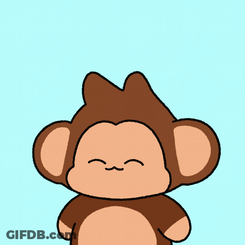 A Cartoon Of A Monkey Waving With The Words Hello Behind It GIF