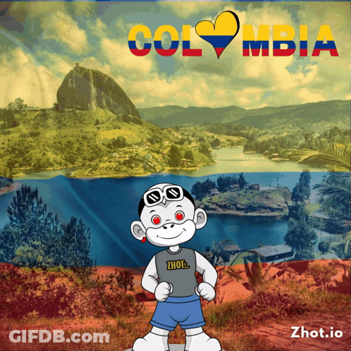 A Cartoon Of A Monkey Wearing A Shirt That Says ' Zhot ' GIF