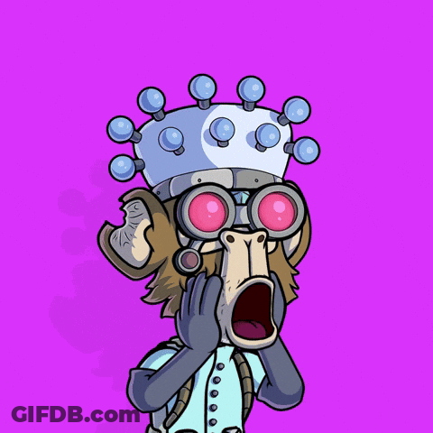A Cartoon Of A Monkey With A Crown On His Head And The Word Nooo Written Above Him GIF