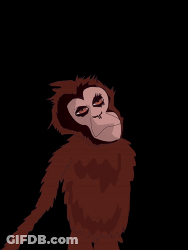 A Cartoon Of A Monkey With A Device On Top Of Its Head GIF