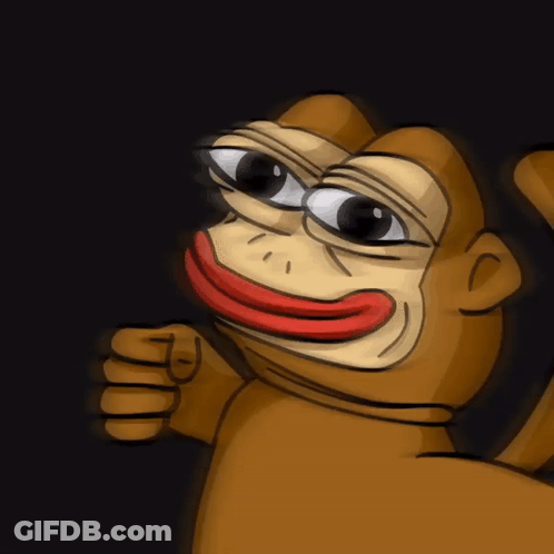 A Cartoon Of A Monkey With A Red Mouth Giving A Thumbs Up GIF