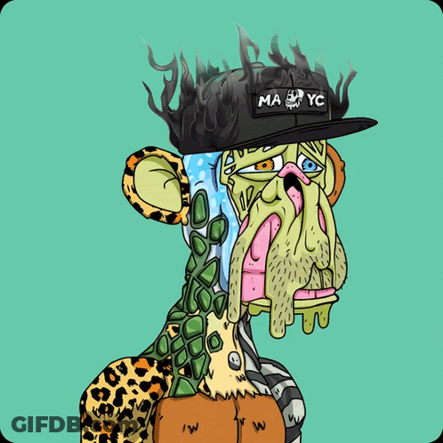 A Cartoon Of A Monkey With Flames On Its Head GIF