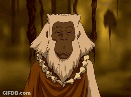 A Cartoon Of A Monkey With His Eyes Closed And A Necklace Around His Neck GIF