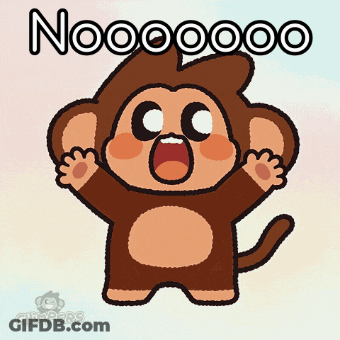 Monkey Cartoon Saying Nooooo GIF