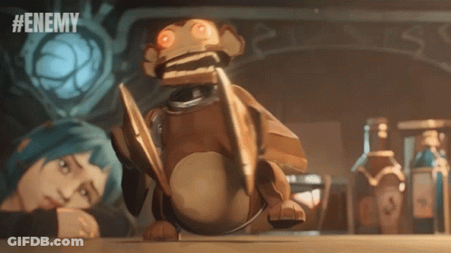 A Cartoon Of A Monkey With The Hashtag Enemy GIF