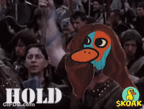 A Cartoon Of A Monkey With The Word Hold Written On It GIF