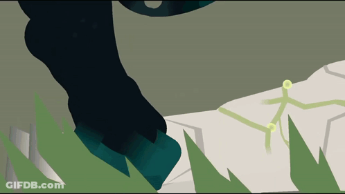 A Cartoon Of A Monster And A White Monster GIF