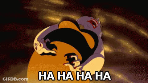 A Cartoon Of A Monster Laughing With The Words Ha Ha Ha Ha Written Below It . GIF