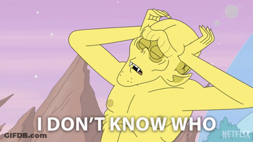 Cartoon Monster Saying I Don't Know Who GIF