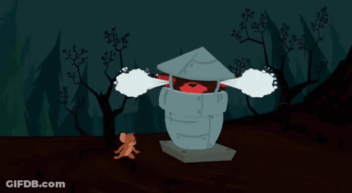 A Cartoon Of A Mouse Standing Next To A Tower With A Heart In It GIF