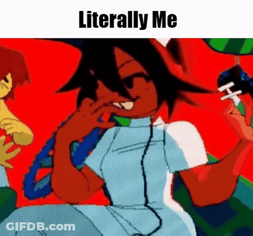 A Cartoon Of A Nurse Wearing Headphones And Smiling With The Words `` Literally Me '' Written Above Her . GIF