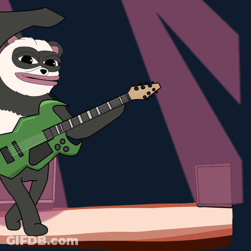 Cartoon Panda Playing Guitar GIF