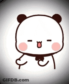 A Cartoon Of A Panda Bear With A Thumbs Up Sign On Its Face . GIF