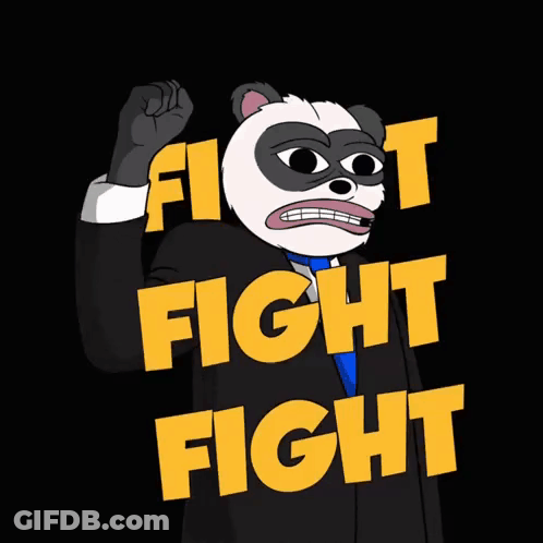 Panda In Suit Saying Fight Fight GIF