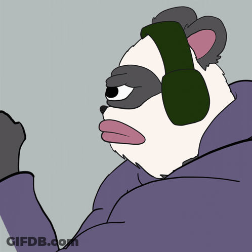 Panda With Headphones And Hoodie GIF