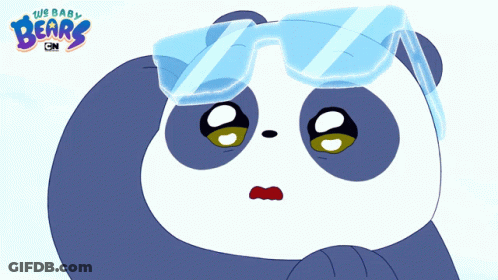 A Cartoon Of A Panda Wearing Sunglasses With The Words " We Baby Bears " Behind It GIF