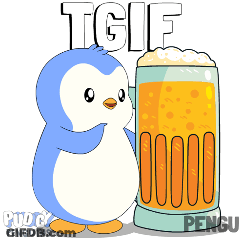 A Cartoon Of A Penguin Holding A Glass Of Beer With The Words This Glass Is Freedom Above It GIF