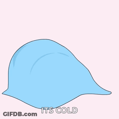 A Cartoon Of A Penguin Laying Under A Blanket With The Words It 'S Cold Below It GIF