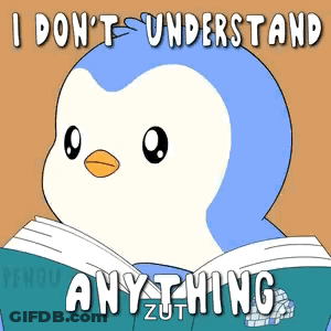 A Cartoon Of A Penguin Reading A Book That Says I Don T Understand Anything GIF