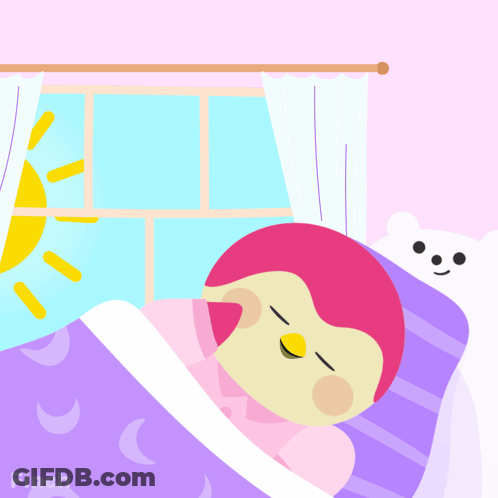 A Cartoon Of A Penguin Sleeping In A Bed With The Word Weekend Written Above It GIF