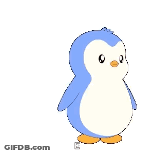 A Cartoon Of A Penguin Surrounded By Hearts With An Arrow Sticking Out Of It GIF