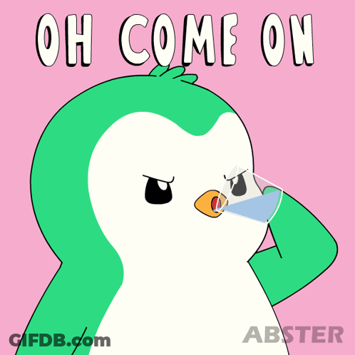 A Cartoon Of A Penguin Wearing A Face Mask With The Words Oh Come On Above It GIF