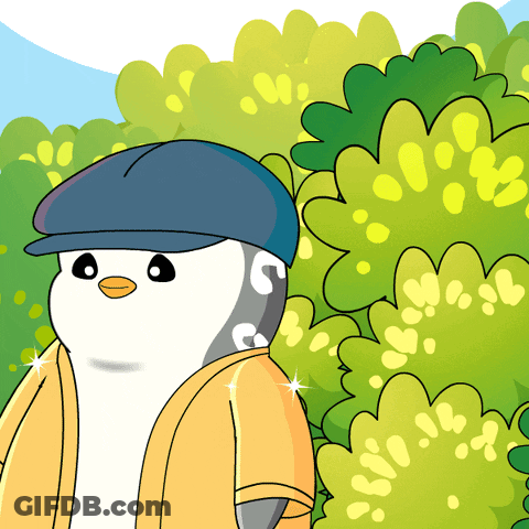 A Cartoon Of A Penguin Wearing A Hat And A Jacket GIF
