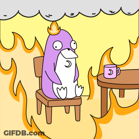 A Cartoon Of A Penguin With A Crown Sitting In A Chair GIF