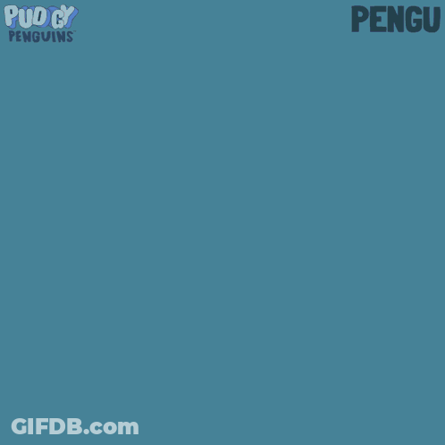 A Cartoon Of A Penguin With An Angry Look On His Face And The Word Pengu On The Bottom GIF